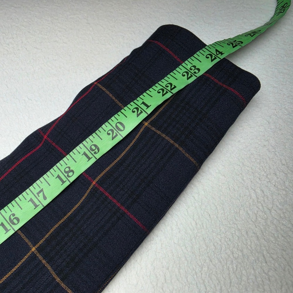 Tommy Hilfiger Navy Blue Plaid Longline Blazer Elbow Patches Womens Size 2 - Picture 9 of 10